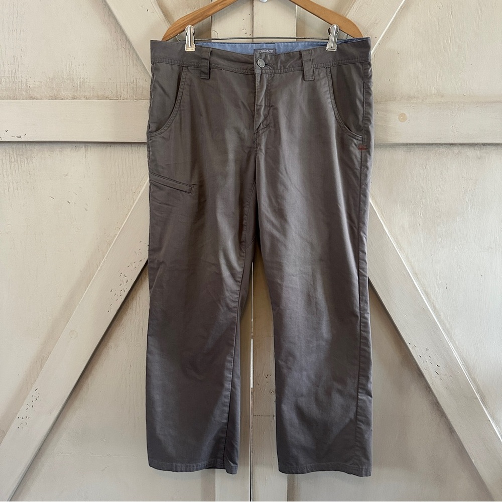 Toad&Co Men’s Gray Pants Size 34 Organic Cotton Stretch Casual Travel